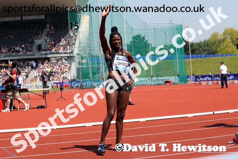 Christine Ohuruogu (GB) womens 400 metres, IAAF Diamond League, Birmingham. Photo: David T. Hewitson/Sports for All Pics